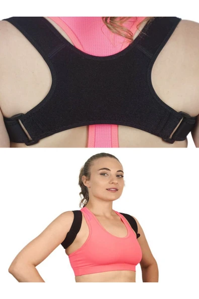 baffhome Yeni Nesil Dik Duruş Korsesi Kamburluk Önleyici Terletmez Korse Unisex Siyah ürün görseli 1