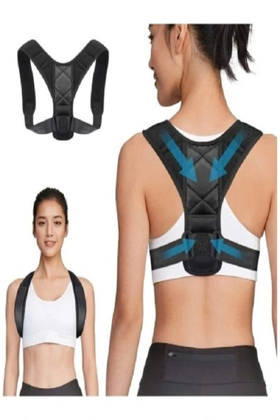baffhome Yeni Model Kamburluk Önleyici Omuz Dik Duruş Korsesi Unisex Deri Desenli Kemerli ürün görseli 1