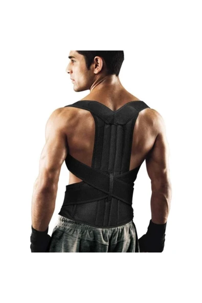 baffhome Unisex Siyah Highconcept Ortopedik Balenli Dik Duruş Korsesi ürün görseli 1