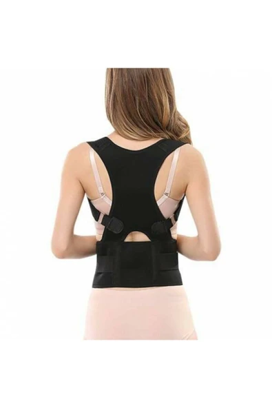 baffhome Dik Duruş Korsesi Siyah Kamburluk Önleyici Sırt Unisex Siyah Medikal Korse Ortopedik Korse ürün görseli 1