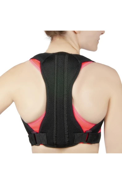 baffhome Unisex Siyah Balenli Medikal Korse Ortopedik Kamburluk Önleyici Sırt Dik Duruş Korsesi ürün görseli 1
