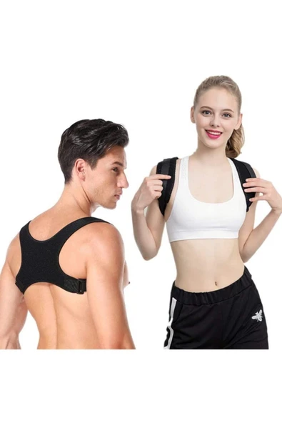 baffhome Unisex Siyah Ortopedik Dik Duruş Korsesi ürün görseli 1