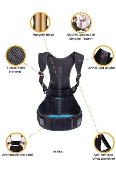 baffhome Manyetik Posturex Dik Duruş Korsesi Kamburluk Önleyici Spor Dik Duruş Korse ürün görseli 1