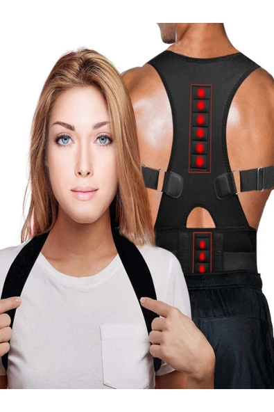 baffhome Medikal Unisex Dik Duruş Korsesi Manyetik Korse Omuz Bel Sırt Korsesi ürün görseli 1