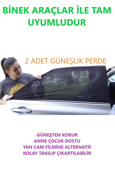 baffhome 2 Adet Araba Yan Cam Güneşlik Perde Araç Arka Yan Cam Perdesi ürün görseli 1