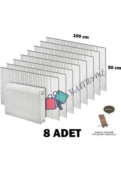 baffhome 8 Adet Petek Arkası Yalıtım Levhası Alüminyum Folyo Radyatör Arkalığı ürün görseli 1