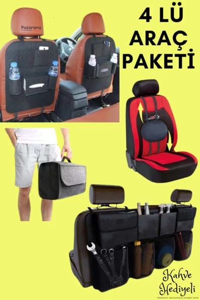 baffhome Araç Konfor Paketi Bel Minderi Bagaj Düzenleme Koltuk Arkası Organizer Bagaj Çantası ürün görseli 1