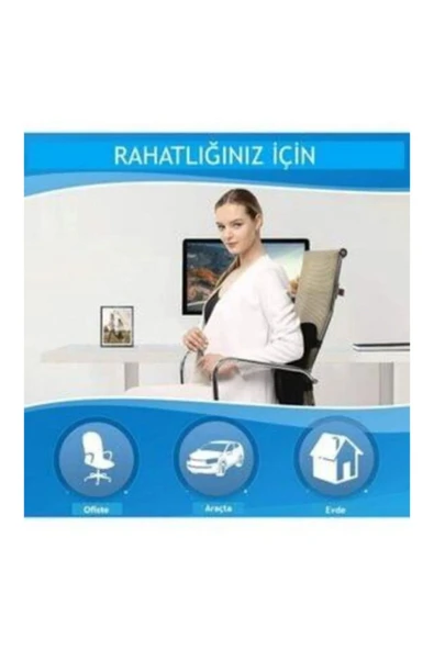 baffhome Ortopedik Visko Koltuk Minderi Sırt Destek Yastığı Araç Sandalye Bel Sırt Desteği Yastığı Minderi ürün görseli 1