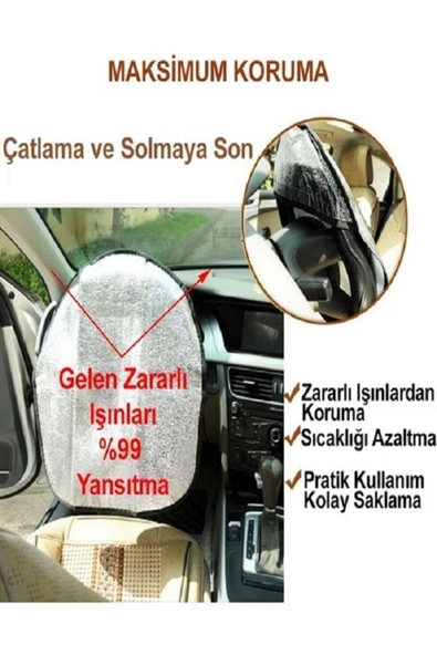 baffhome Oto Direksiyon Güneşliği Araç Araba Direksiyon Kılıfı Koruma Örtüsü Güneşlik Gölgelik ürün görseli 1