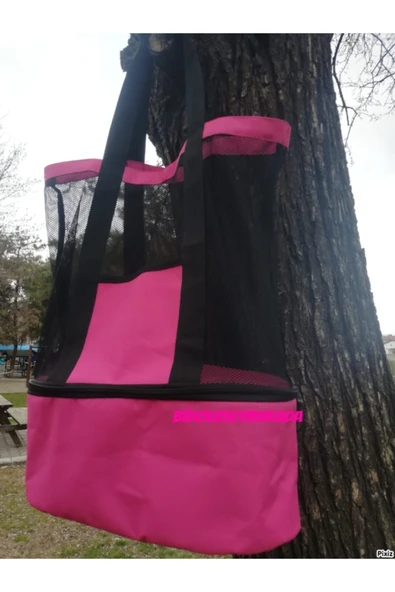 baffhome Plaj Çantası Soğuk Sıcak Tutuculu Bölmeli Çanta Pembe ürün görseli 1