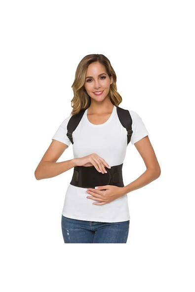 baffhome Manyetik Dik Duruş Korsesi Siyah Kamburluk Önleyici Sırt Unisex Siyah Medikal Korse Ortopedik Korse ürün görseli 1