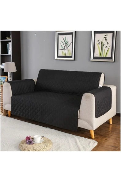baffhome - 3'lü Koltuk Kanepe Örtüsü (siyah) ürün görseli 1