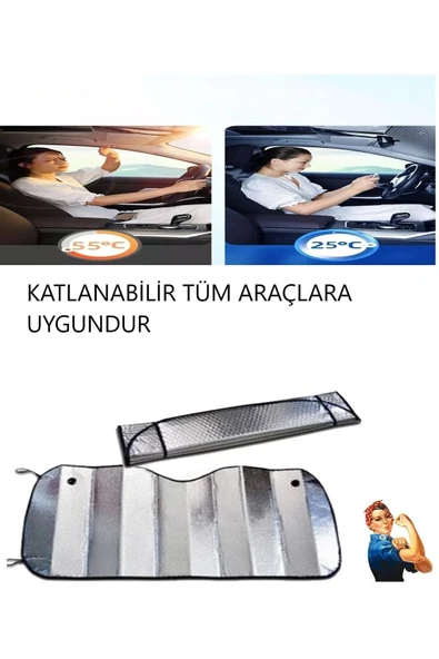 baffhome Katlanabilir Dışı Metalize Arası Köpüklü Araba Güneşliği ürün görseli 1