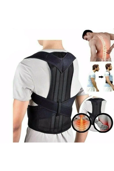 baffhome Medikal Balenli Dik Duruş Sırt Omuz Boyun Destekli Ayarlanabilir Ortopedik Spor Korsesi ürün görseli 1