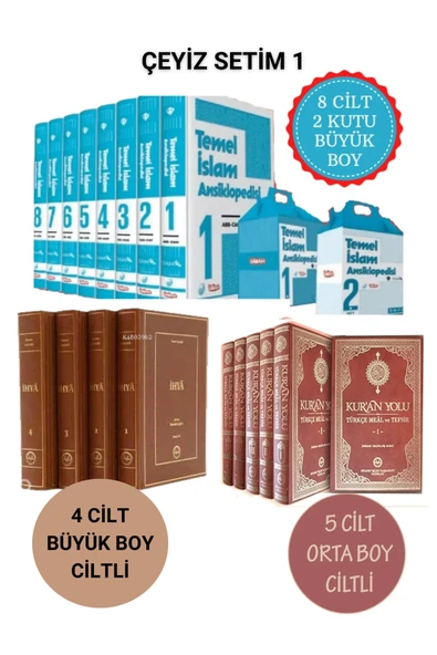 Kuran Yolu Tefsiri - İhyau Ulumiddin - Temel Islam Ansiklopedisi 3 Lü Set 17 Cilt Çeyiz Kitap Seti ürün görseli 1