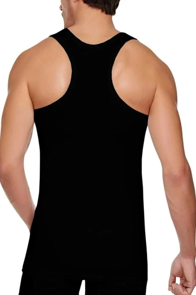TUTKU 3`lü Erkek Ribanalı Likralı Sporcu Rambo Atlet - Siyah - Xl-4 ürün görseli 1