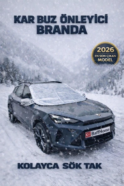 baffhome Oto Ön Cam Brandası Araç Camı Buzlanma Önleyici Ve Koruyucu Branda Cam Üstü Kar Buz Örtüsü ürün görseli 1