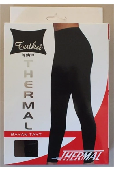 TUTKU Kadın Siyah Termal Tayt ürün görseli 1