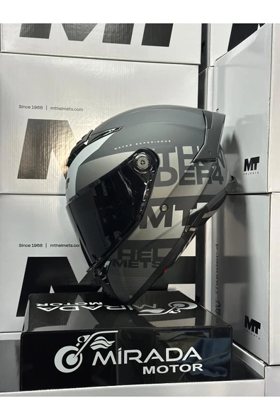 MT HELMETS THUNDER 4 SV WAVES B2 MAT GRİ (ŞEFFAF VİZÖR İLE GÖNDERİLECEKTİR) ürün görseli 1