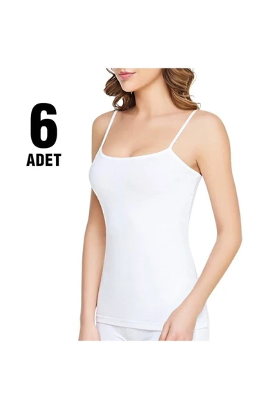 TUTKU Kadın Ip Askılı Atlet Ribana 6'lı ürün görseli 1