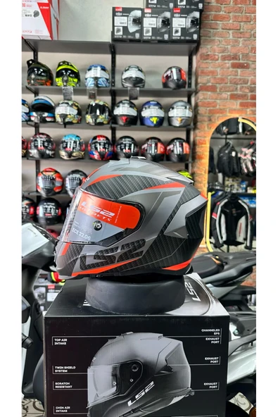 LS2 STORM 2 RACER MAT TITANIUM-NEON TURUNCU KASK ürün görseli 1