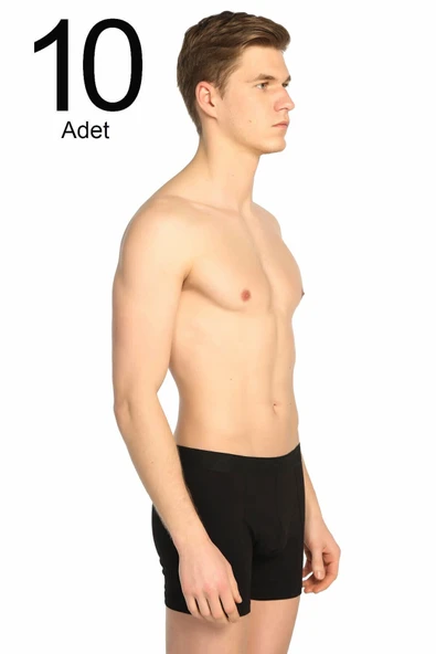 TUTKU Erkek Siyah 10'lu Paket likralı Boxer ELF568T0114CCM10 ürün görseli 1
