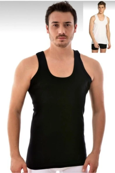 TUTKU Erkek Ribana Klasik Karışık Renk Atlet 6'lı Paket ürün görseli 1