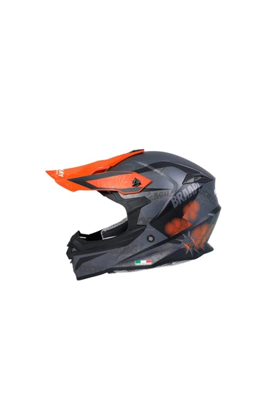 Sway 617 MATT POW BLACK ORANGE CROSS KASK ürün görseli 1