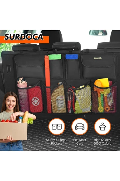 baffhome 8 Cepli Araba Koltuk Arkası Koltuk Organizer Araba Koltuk Filesi Oto İçi Aksesuar ürün görseli 1