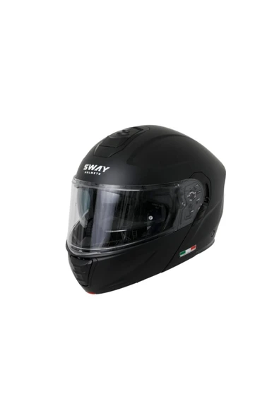 Sway SW 917 DOUBLE VİZOR PINLOCK READY MAT BLACK KASK ürün görseli 1
