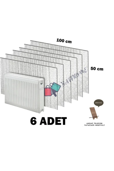 baffhome 6 Adet Petek Arkası Isı Yalıtım Levhası Alüminyum Folyo Radyatör Arkalığı ürün görseli 1