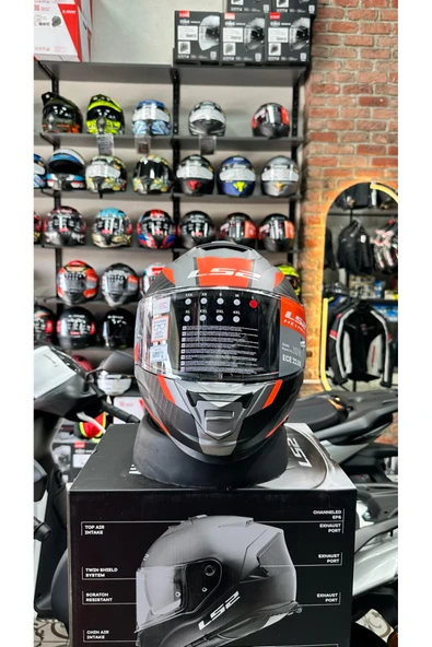 LS2 STORM 2 RACER MAT TITANIUM-NEON TURUNCU KASK - Resim 3