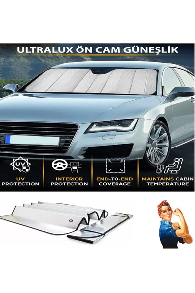 baffhome Katlanabilir Vantuslu Araba Perdesi Güneş Önleyici ürün görseli 1