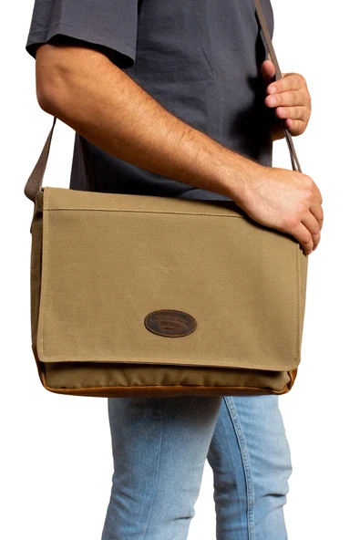 old cotton cargo Çok Bölmeli, Çok Cepli,tablet Notebook Çantası,unisex, Kanvas Postacı Çantası ürün görseli 1