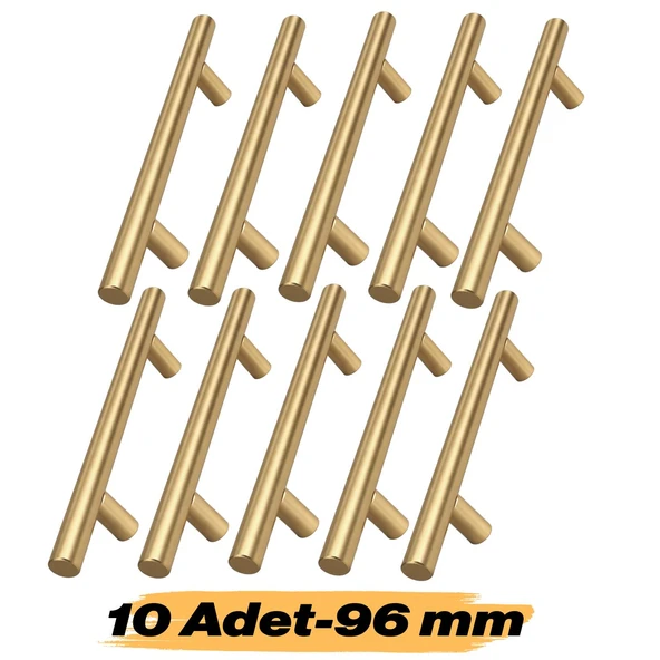 (10 Adet) Soft Altın Metal Mobilya Mutfak Dolap Çekmece Dolabı Kulbu Kulpu Kulpları 96mm ürün görseli 1
