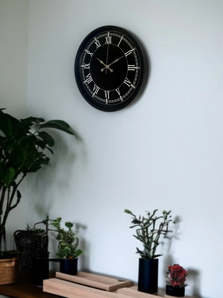 36 Cm Modern Siyah Duvar Saati - Resim 3