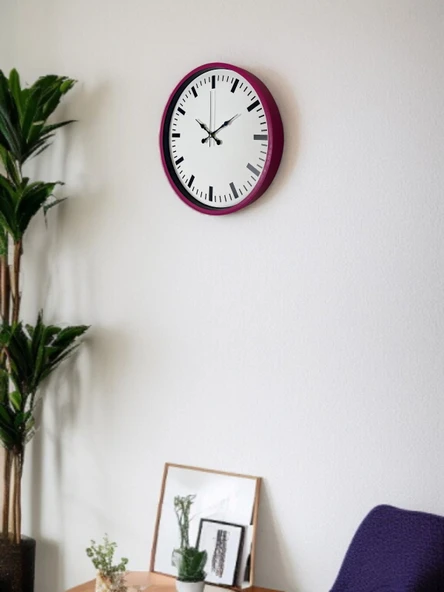 36 Cm Pembe Dekoratif Duvar Saati - Resim 3