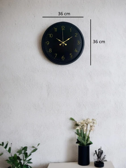 36 Cm Siyah Asil Duvar Saati - Resim 5