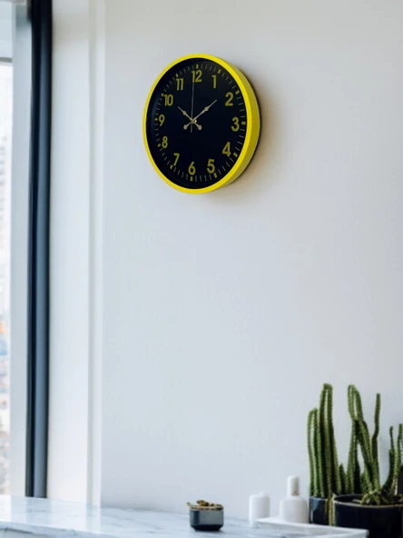 36 Cm Sarı Standart Duvar Saati - Resim 2