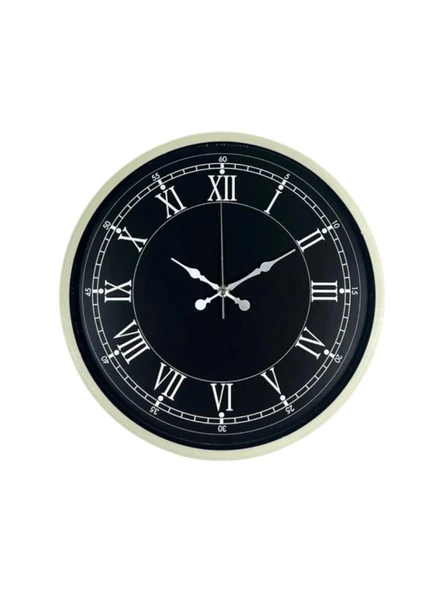 36 Cm Krem Dekoratif Duvar Saati - Resim 4