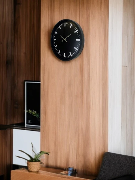 36 Cm Siyah Dekoaratif Duvar Saati - Resim 2