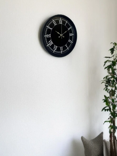 36 Cm Modern Siyah Duvar Saati - Resim 2