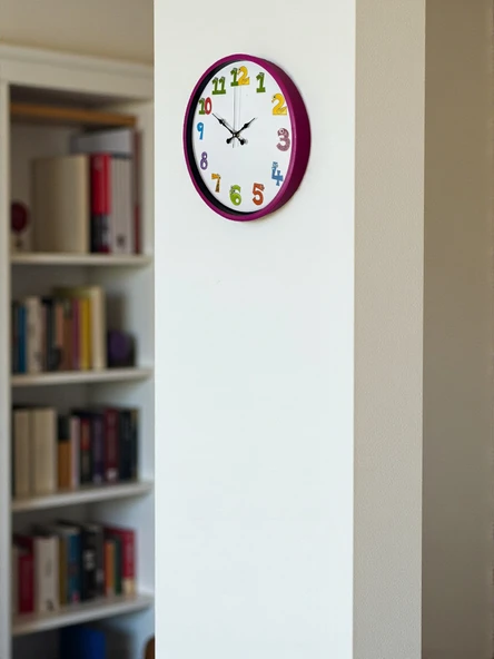 36 Cm Pembe Çocuk Odası Duvar Saati - Resim 2