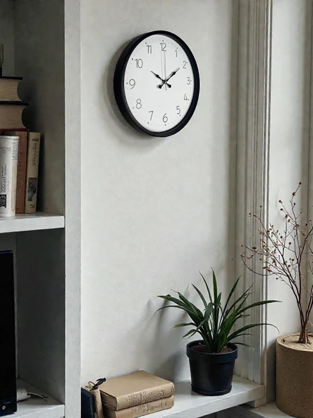 36 Cm Siyah Dekoratif Duvar Saati - Resim 2