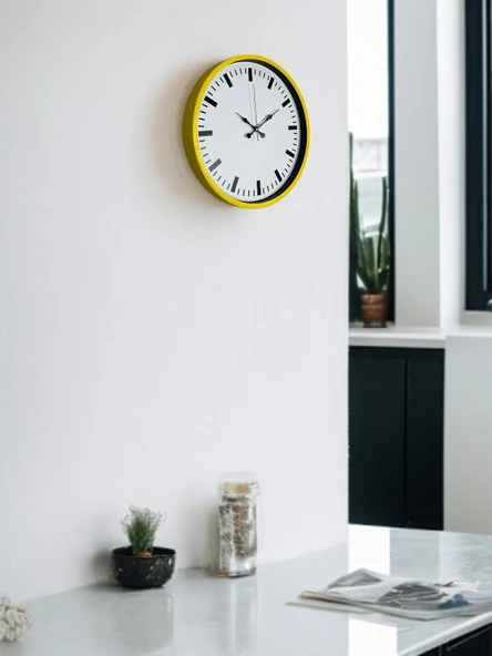36 Cm Sarı Dekoratif Duvar Saati - Resim 2