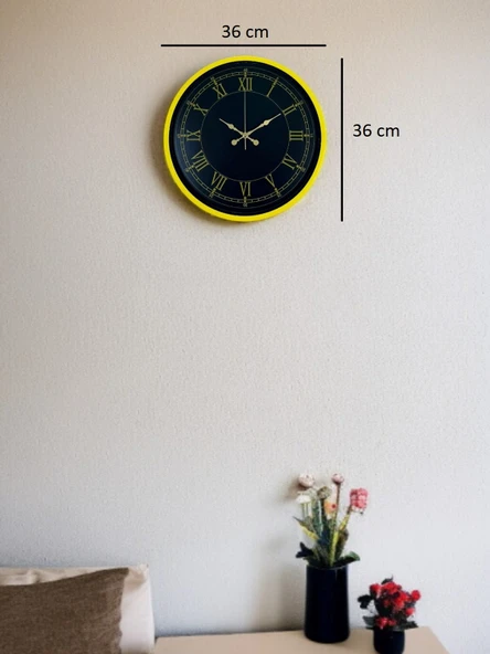 36 Cm Standart Sarı Duvar Saati - Resim 5
