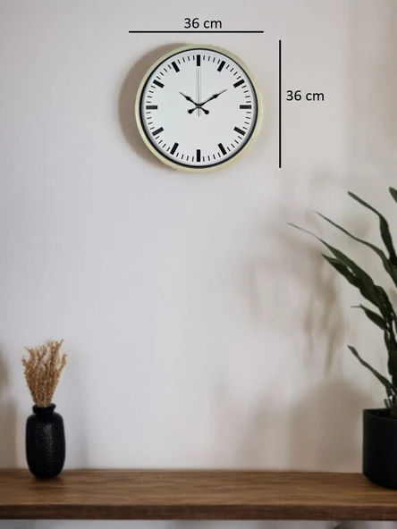 36 Cm Sade Dekoratif Duvar Saati - Resim 5
