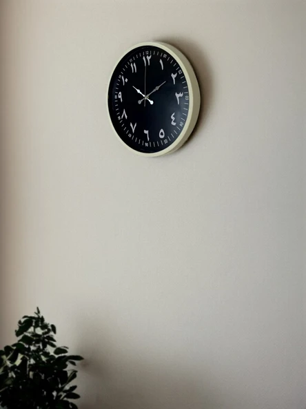 36 Cm Krem Arapça Rakamlı Duvar Saati - Resim 3