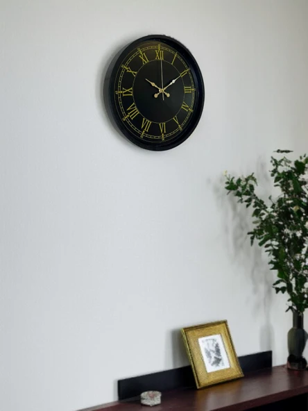36 Cm Siyah Dekoratif Duvar Saati - Resim 2