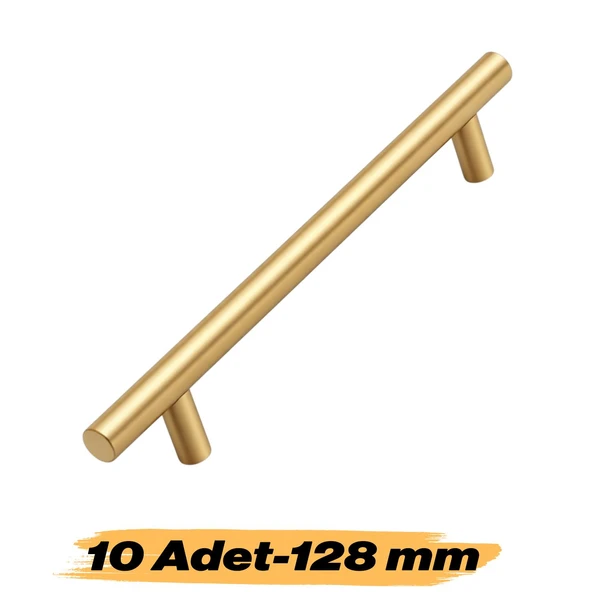 10 Adet (128 mm) Mobilya Mutfak Çekmece Dolap Dolabı Kulbu Kulpu Kulpları Soft Altın Metal ürün görseli 1